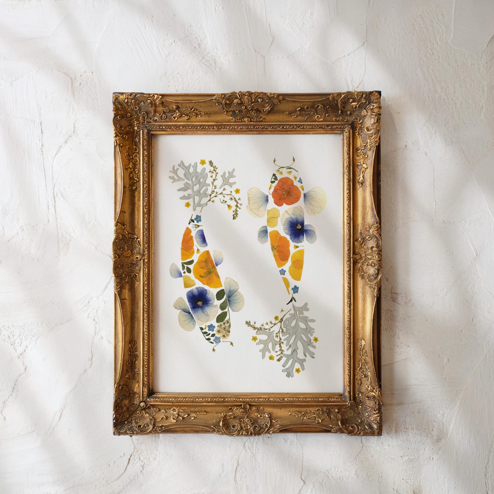 Pressed Fish Pressed Flower Koi Fish Art Print - Etsy