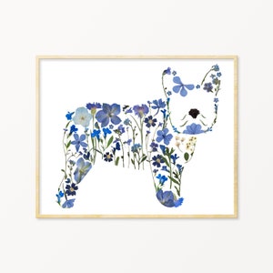 French Bulldog Pressed Flower Art Print, Frenchie Mom Gifts, French Bulldogs Wall Art, French Bulldog Gifts, Dog Mom Gift