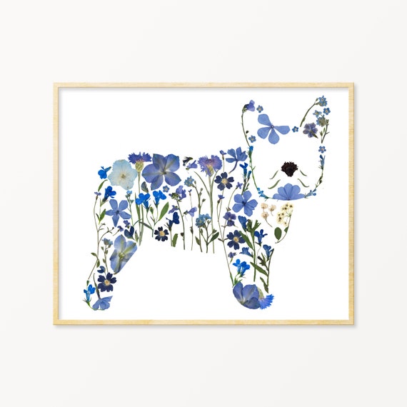 French Bulldog Pressed Flower Art Print, Frenchie Mom Gifts, French Bulldogs Wall Art, French Bulldog Gifts, Dog Mom Gift