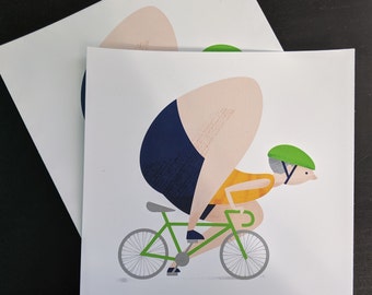 Print: The Cyclist, 6" x 6"