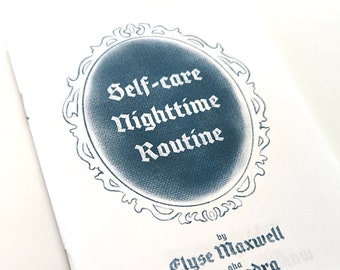 Mini zine: Self-care Nighttime Routine, single sheet small book