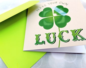 Illustrated Greeting Card: Make Your Own Luck Clover