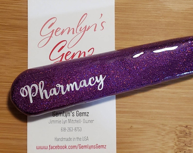 Aesthetician, Pharmacy, or Dental Spatula 4inch blade Glittered Handle image 2