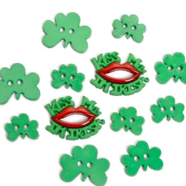 Kiss me I'm Irish Button / Embellishments