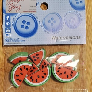 Watermelon Slices Wedges Button / Embellishments