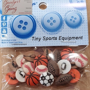 Tiny Sports Equipment Button / Embellishments