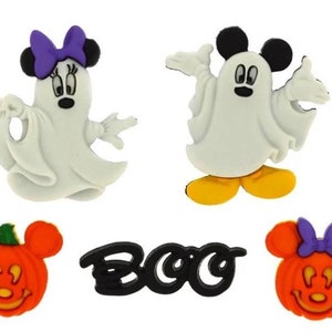 Halloween Mickey and Minnie Ghosts Button / Embellishments