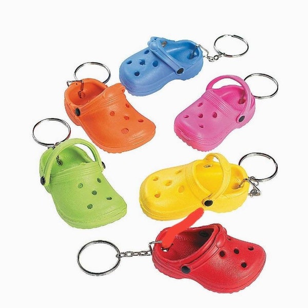 SEVEN Total Mini Croc Shoe Keychains OR One Single.