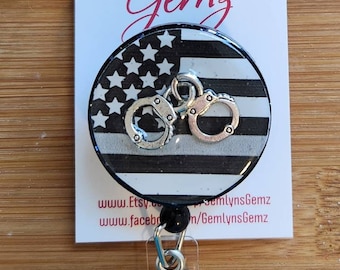 Correctional Officer Handcuff Badge Reel or Stethescope Tag