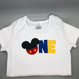 Mr. Mouse 1st Birthday Shirt/ Mickey Mouse Inspire First Birthday Onesie/ Boy 1st Birthday Bodysuit/ Boy Smash cake outfit/
