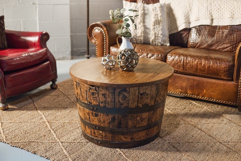 Round Halfbarrel Coffee Table or End Table Etsy