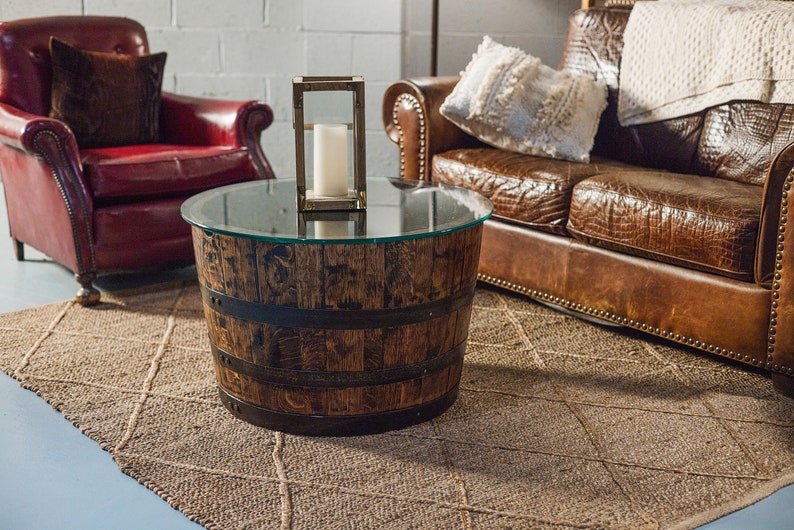 Round Halfbarrel Coffee Table or End Table Etsy