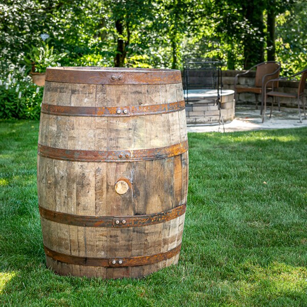 Authentic Used Kentucky Bourbon Whiskey Barrels, Rustic Home Decor, Old Wooden Barrels for Tables, Outdoor, Porch, Patio Furniture