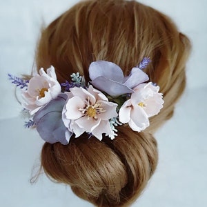 Peineta floral, tocado de boda, peineta de novia con flores, horquilla de flores para damas de honor, flores de boda para el cabello, peineta de novia