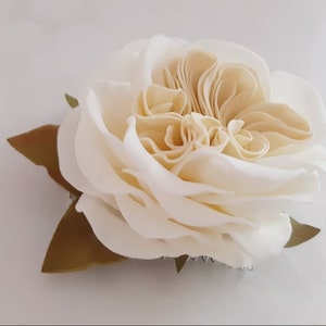 Haarklammer Mit Weißen Rosen & Perlen – Lange Haarklammer Für Dicke Haare, Metall, Damen & Mädchen