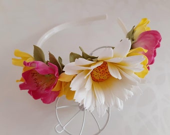 Daisy Flower Crown, Flower Crown Wedding, White Flower Crown, Flower Girl Flower Crown, Bridal Headband,Floral Wreath, Flower Girl Gift