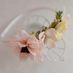 Flower girl crown, Flower wreath for flower girl, Floral crown, Flower headbands for women, Flower girl gift, Wedding floral crown