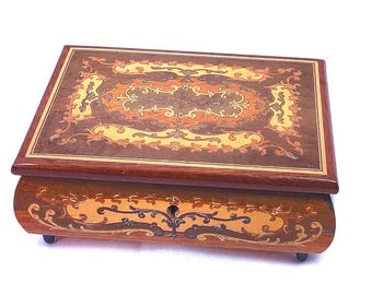 Vintage Sorrento Musical Jewelry Box –  Wood Inlay – Plays Lara's Theme (Somewhere, My Love)