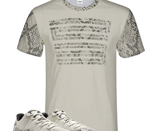 retro 11 snakeskin blue shirt