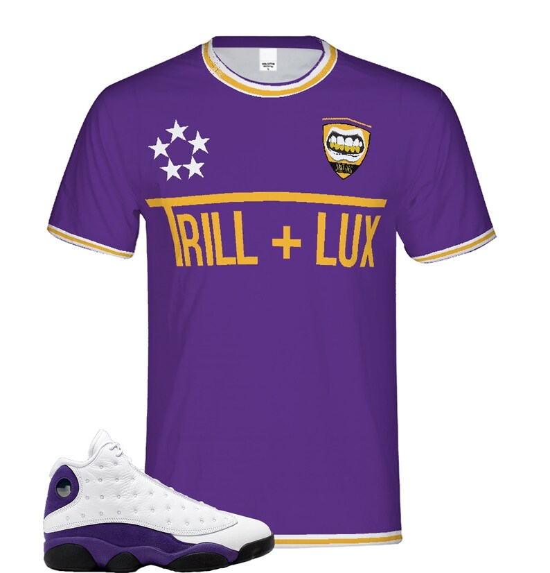 jordan 13 shirt purple