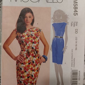 McCall&#39;s 5845 - Women&#39;s Fitted Sleeveless Dress - 12 - 18 - UNCUT