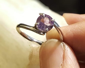 Silver Amethyst solitaire