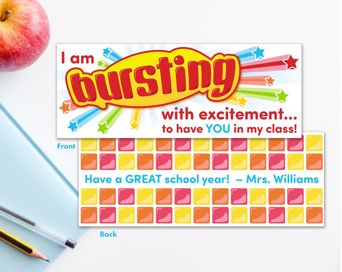 Bursting With Excitement Bag Topper INSTANT EDITABLE Etsy