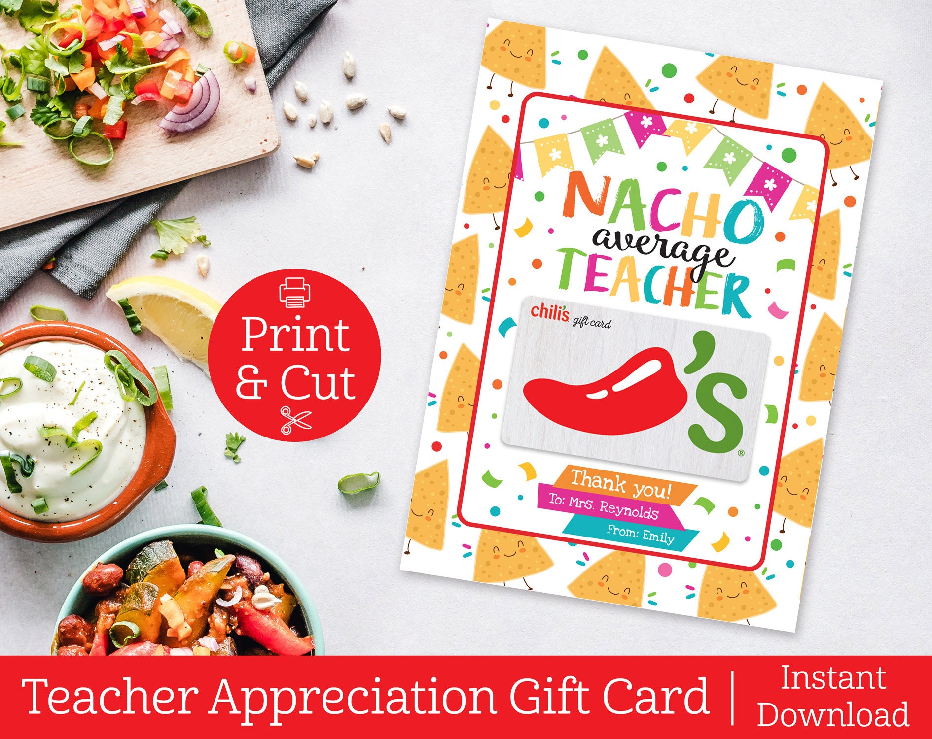 Paper & Party Supplies Thank You Card Nacho Average Teacher Thank You