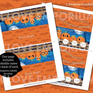 5 Little Pumpkins Bag Topper, DIGITAL EDITABLE DOWNLOAD, Halloween Treat Bag, Gift Bag, Classroom Party Favors,Halloween Printable, Pumpkins image 3