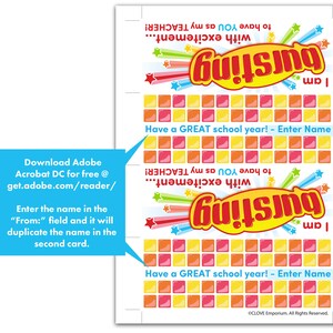 Bursting With Excitement Bag Topper, DIGITAL EDITABLE DOWNLOAD, Teacher ...