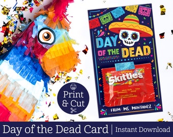 Day of the Dead, EDITABLE DIGITAL DOWNLOAD, Dia De Los Muertos, Mexican Fiesta, Sugar Skull, Halloween Favors, Papel Picado, All Souls Day