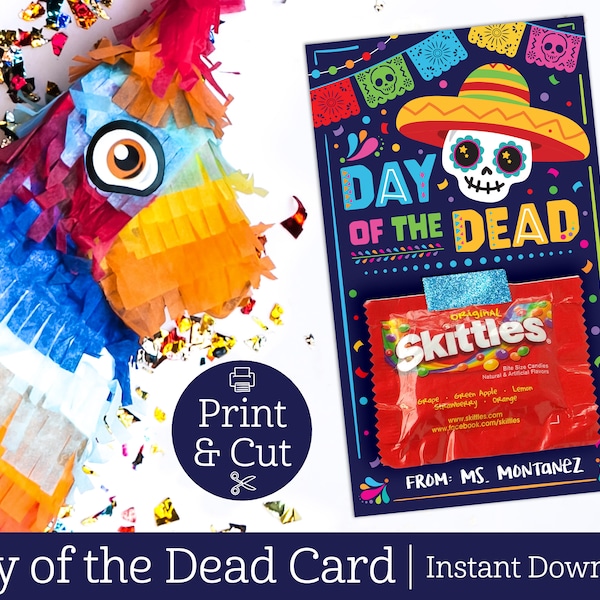 Day of the Dead, EDITABLE DIGITAL DOWNLOAD, Dia De Los Muertos, Mexican Fiesta, Sugar Skull, Halloween Favors, Papel Picado, All Souls Day