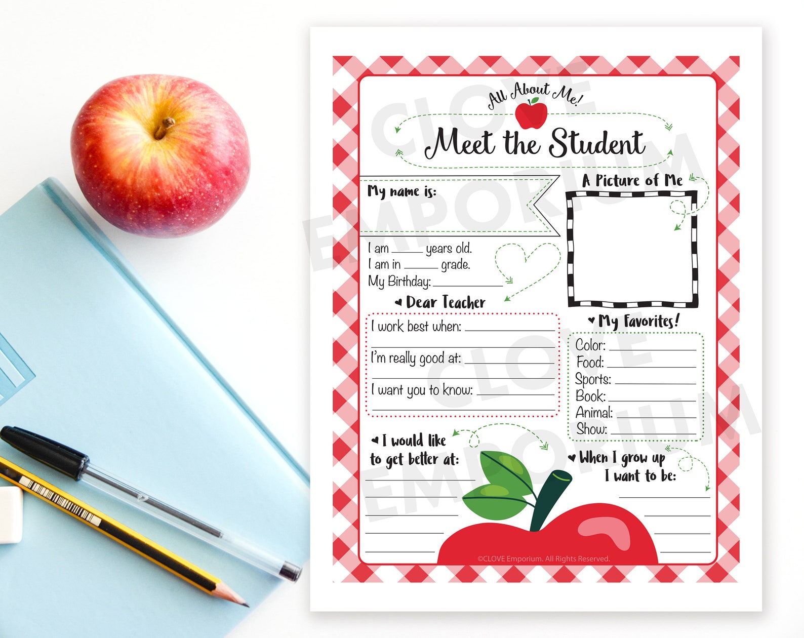 All About Me Student Questionnaire, DIGITAL DOWNLOAD, Student Survey ...