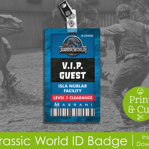 Jurassic World ID Badges - Etsy