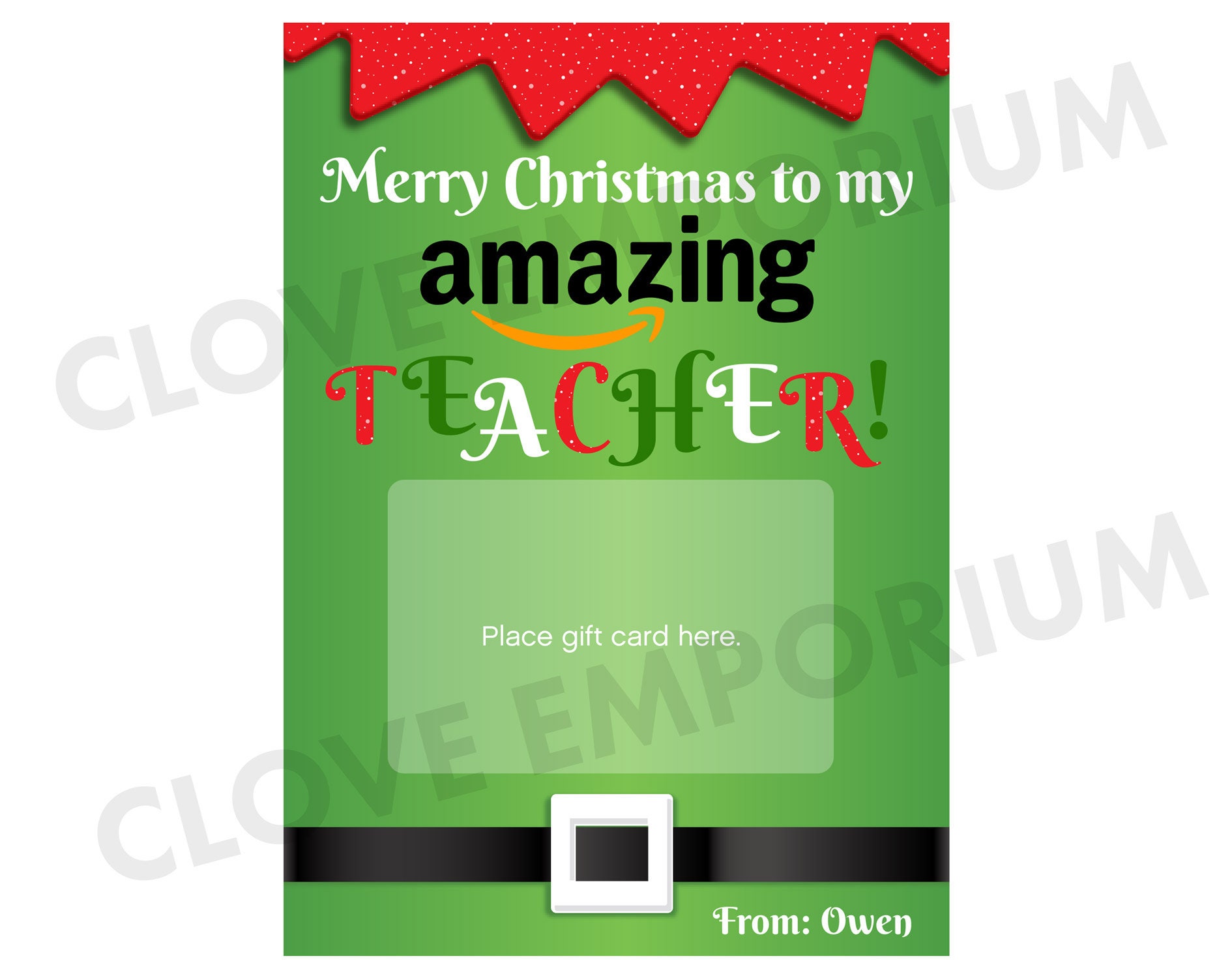 Teacher Gift Card Holder Amazon Gift Card Holder INSTANT Etsy