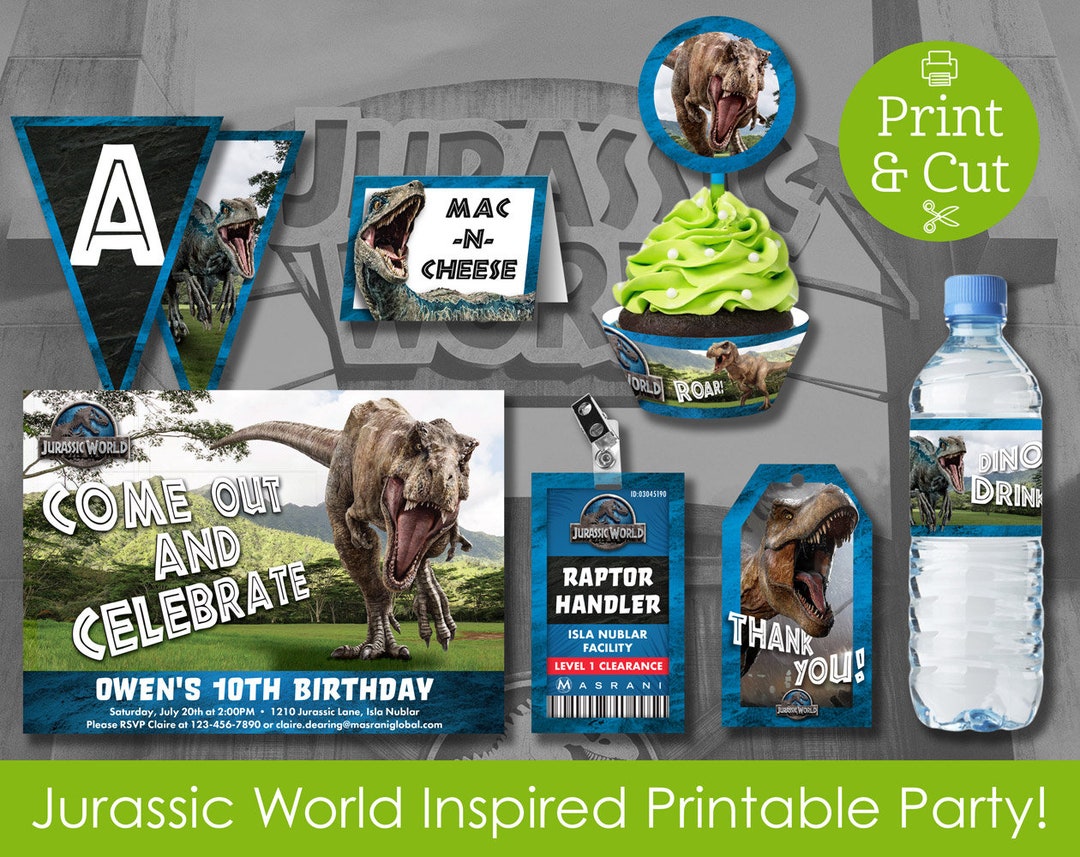 Jurassic World Inspired Printable Party, Digital Download, Invitation ...