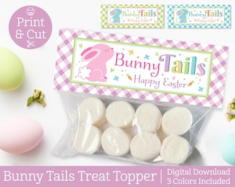 Bunny Tails Gift Tag, DIGITAL EDITABLE DOWNLOAD, Easter Favor, Easter Classroom, Easter Gift, Easter treat, Easter Basket Filler Marshmallow