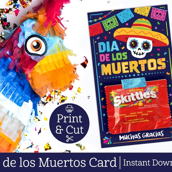 Day of the Dead, EDITABLE DIGITAL DOWNLOAD, Dia De Los Muertos, Mexican Fiesta, Sugar Skull, Halloween Favors, Papel Picado, All Souls Day