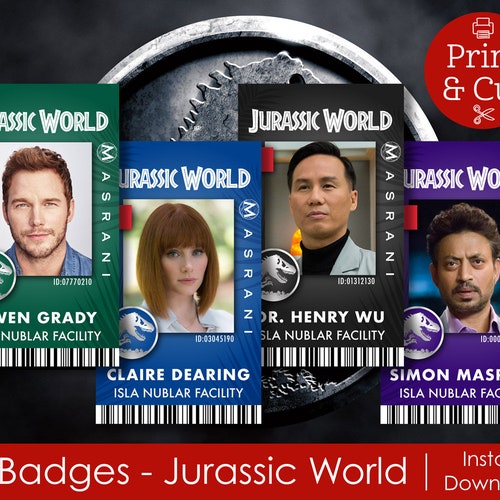 Jurassic World ID Badges - Etsy
