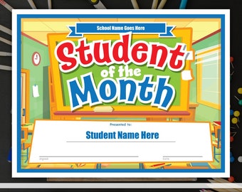perfect attendance certificate instant download printable etsy