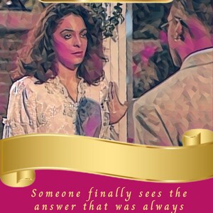 May include: An oracle card image with a magenta background. The card features two people and the word "Clarity" in a gold banner. The text on the card reads: "Someone finally sees the answer that was always right in front of their eyes. The vision is clear."