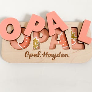 Girl Name Puzzle | Wood and Acrylic Name Puzzle | Custom Wooden Name Puzzle