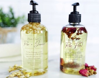 Rose and Jasmine Body Oil - Rose Flora Body Oil - Botanical Body Oil - Infused Body Oil - Hydrating Oil - Massage Oil - Rose Body Oil