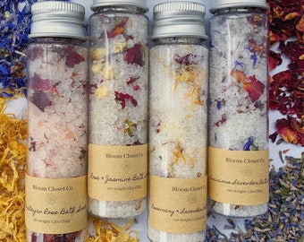 Mini Test Tube Bath Salts: Rose, Lavender, Jasmine - 1.5oz Bulk