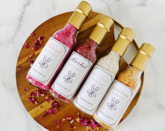 Wine Scented Bath Salts: Rosé, Merlot, Riesling, Champagne - 9oz