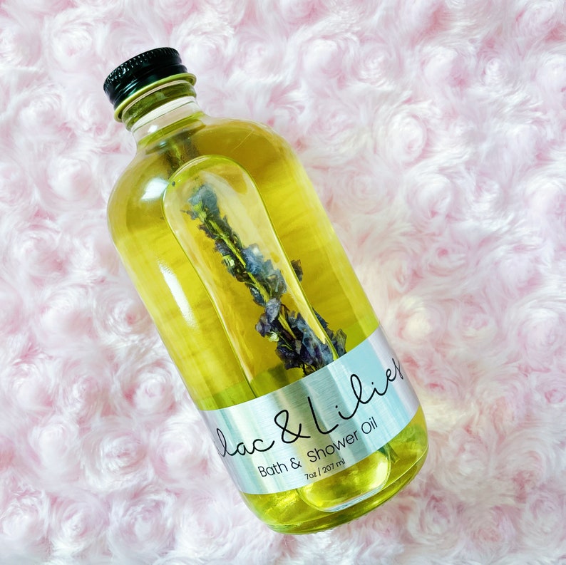 Shower and Bath Oil Shower Oil Bath Oil Body Oil Moisturizing Oil Pink Freesia Bath Gifts Spa Gifts Mother's Day Gifts Lilac & Lilies