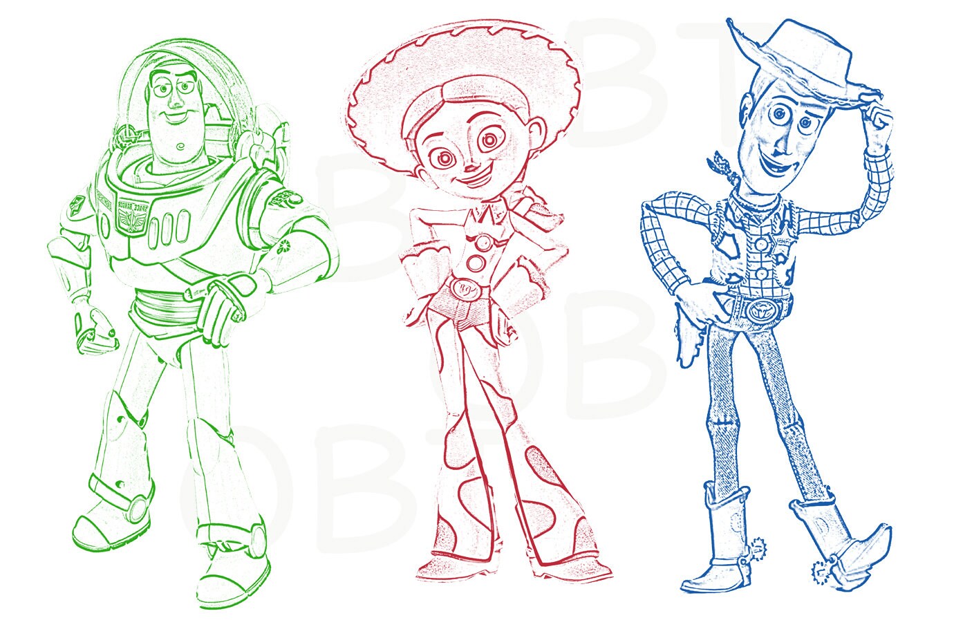 Toy Story Sketch Digital Clipart Printable | Etsy