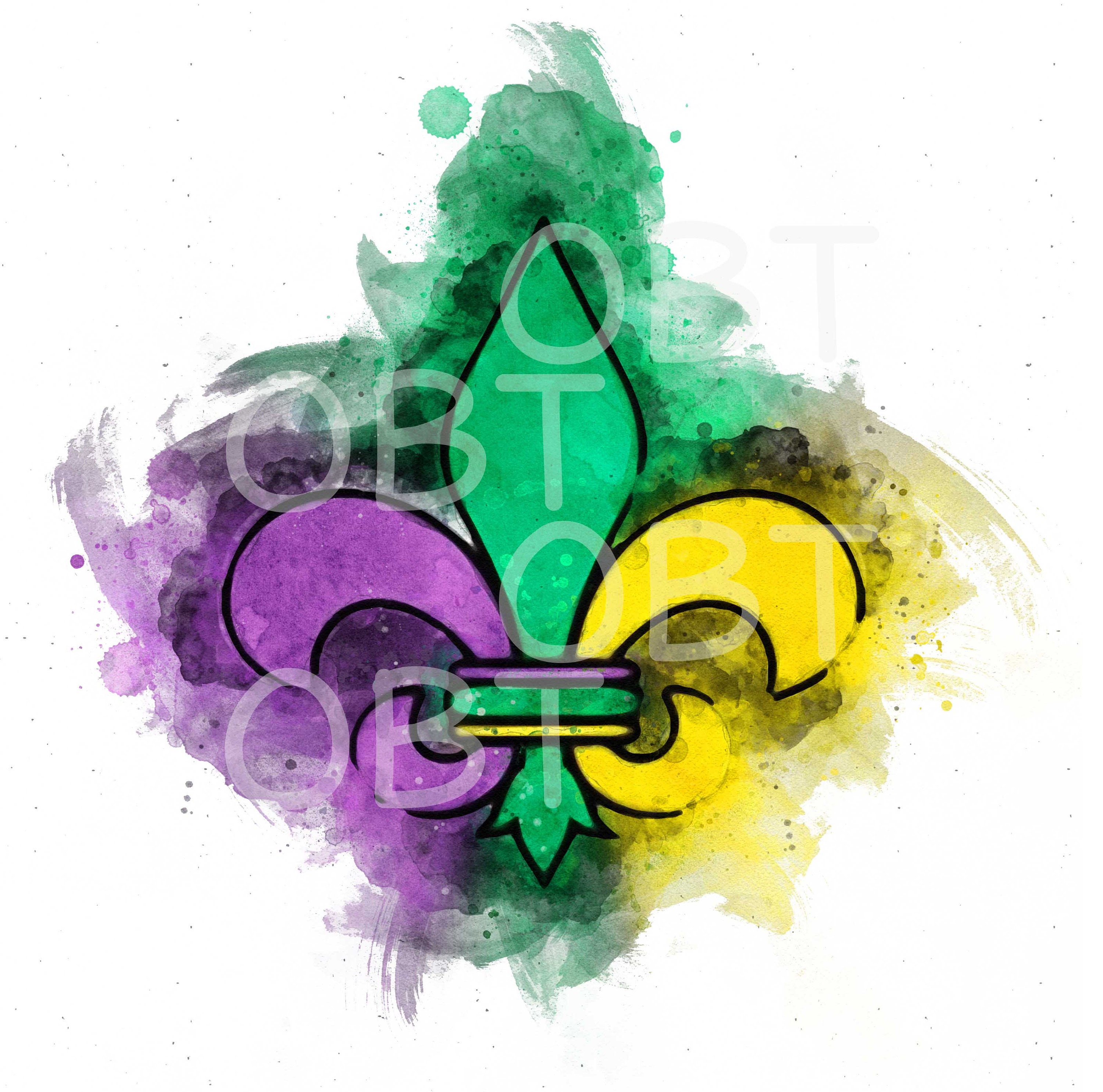 Mardi Gras Watercolor DIY watercolor clipart Mardi Gras | Etsy