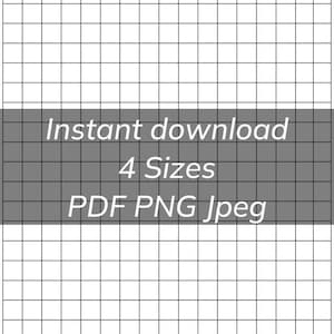 May include: A grid paper sheet with a black and white design. The top of the sheet has lines for Name, Assignment, and Date. The center of the sheet has the text "Instant download 4 Sizes PDF PNG Jpeg". The bottom right corner has the text "2 Squares Per Inch 0.50".