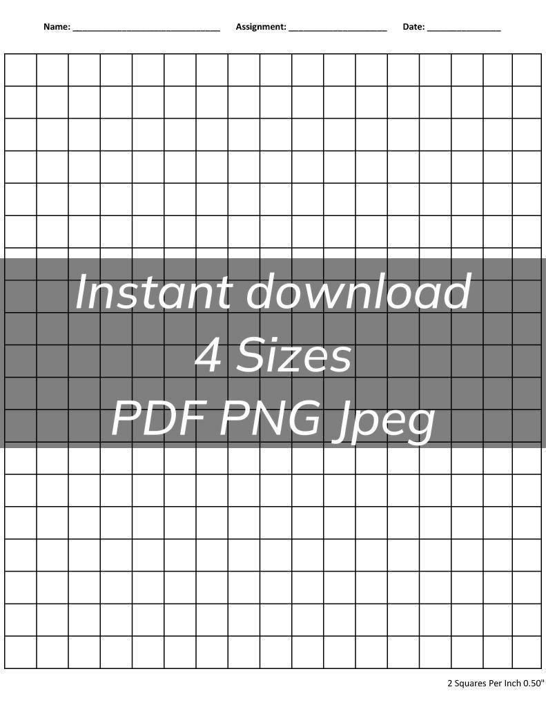 Printable Graph Paper Bundle With Name Assignment and Date 2, 3, 4, 5 ...